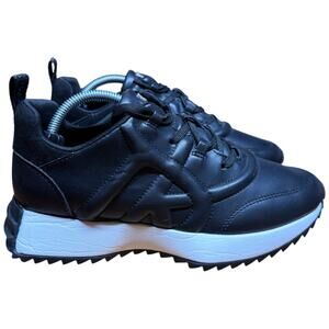 DKNY Nix Women's 7.5 Black Lace Up Sneaker Everyday Lifestyle Shoes